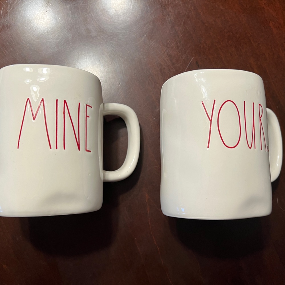 Rae Dunn Mine Yours mug set